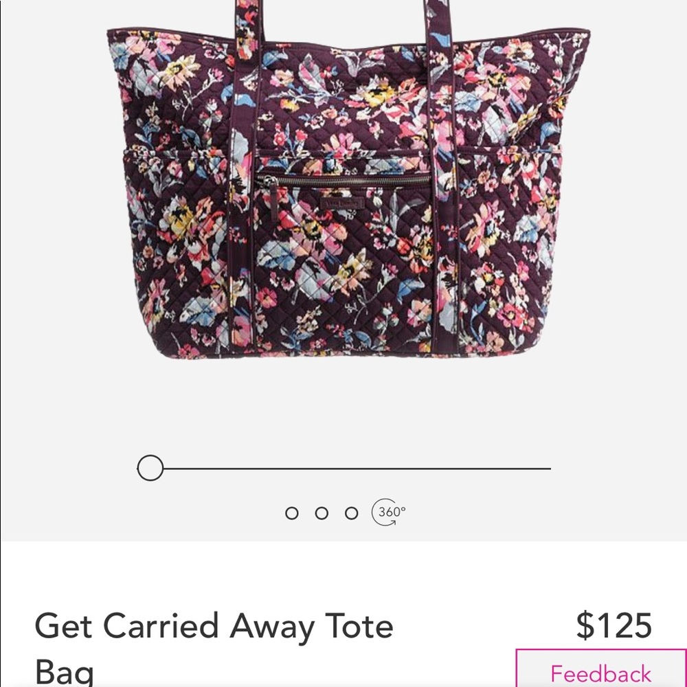 Vera Bradely Carried Away Tote Bag - Picture 9 of 9